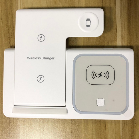 新型ワイヤレス充電器 3-in-1 急速充電スタンド 折りたたみ式 / Qi対応スマートフォン・イヤホン・スマートウォッチ用