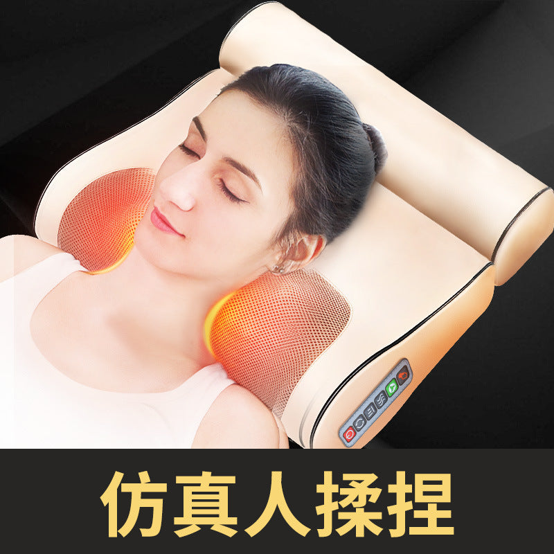 赤外線加熱 ネック・肩・背中用 電動マッサージピロー 指圧マッサージ器 首・肩・背中ケア 健康マッサージ リラクゼーション用マッサージャー