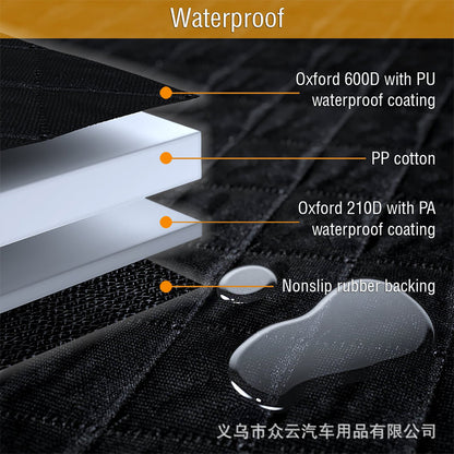 車用ペットマット 防汚・防水設計 リアシート用 犬用マット オレンジサイド付き ペット用カーシートパッド