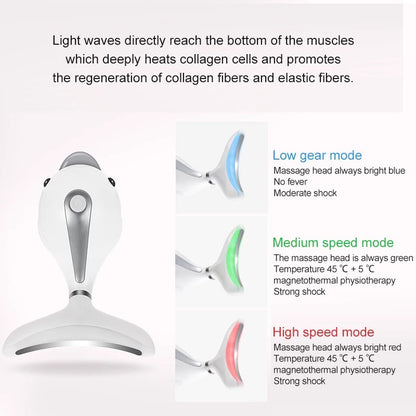 首のシワ取りネックマッサージャー・小型ドルフィン美容器・微電流家庭用ネックリフトアップ機・首元ケア美容器