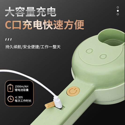 多機能ガーリックマッシャー｜ガトリング式電動野菜カッター｜キッチン用多用途ツール｜野菜スライス・肉ミンチ対応 電動フードプロセッサー