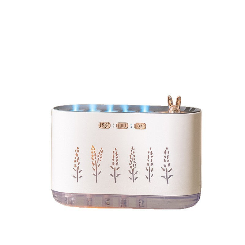 新作 クロスボーダー 多機能サウンドピックアップ リズム加湿器 アロマディフューザー 精油対応 炎演出 自宅用 静音 寝室対応 7色ナイトライト付き