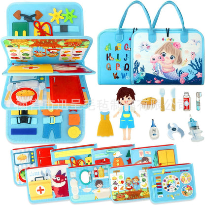 越境販売用 フェルト学習ボード｜幼児教育玩具｜DIY着せ替え学習ボード｜Amazon子供用ビジーボード 卸売対応